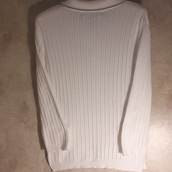 VINTAGE RALPH LAUREN SWEATER White Lightweight Size Medium - Picture 8 of 8